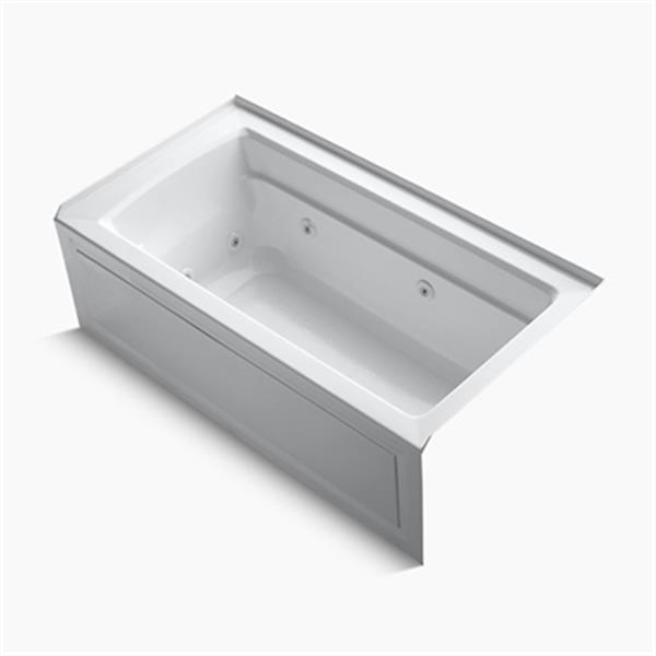 KOHLER 60-in x 32-in Alcove Whirlpool with Integral Apron and Heater