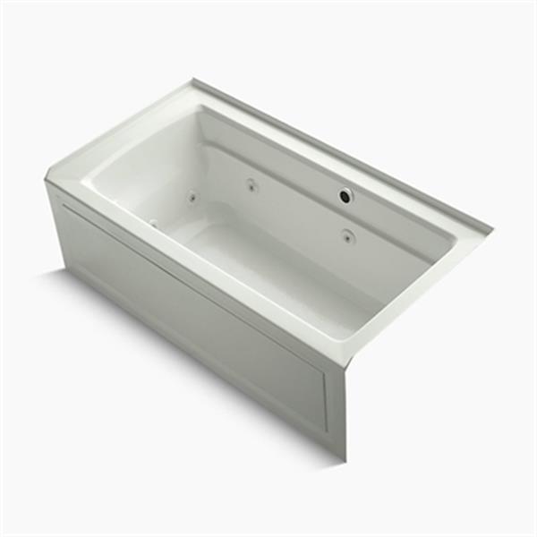 KOHLER 60-in x 32-in Alcove Whirlpool with Bask Heated Surface, Integral Apron, Tile Flange