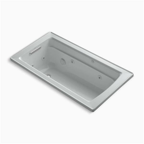 KOHLER 60-in x 32-in Drop-in Whirlpool with Reversible Drain and Bask Heated Surface