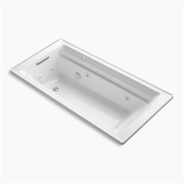 KOHLER 72-in x 36-in Drop-in Whirlpool with Reversible Drain and Heater