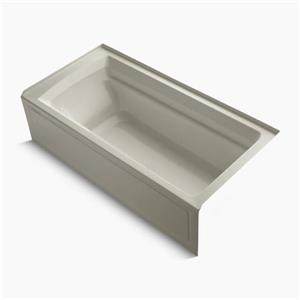 KOHLER 72-in x 36-in Alcove Vibracoustic Bath with Bask Heated Surface, Tile Flange
