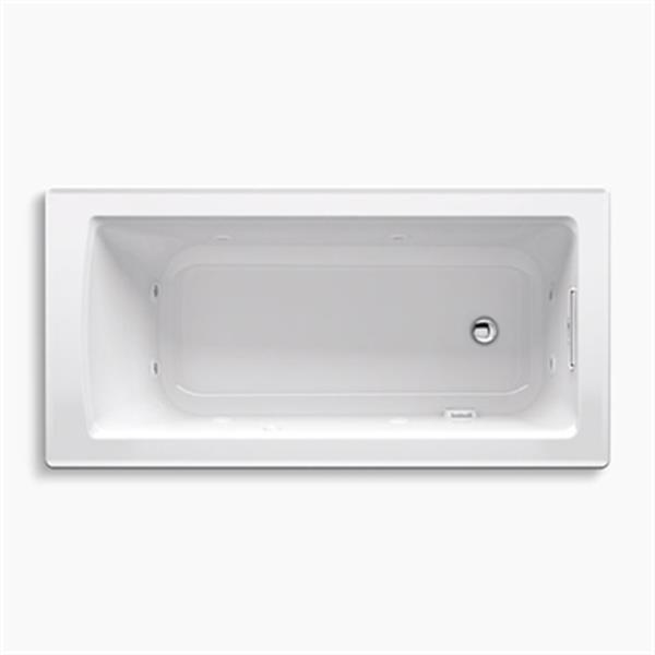 KOHLER 60-in x 30-in Drop-in Whirlpool with Heat and Comfort Depth Design