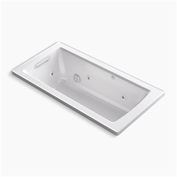 KOHLER 60-in x 30-in Drop-in Whirlpool with Heat and Comfort Depth Design