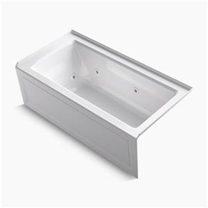 KOHLER 60-in x 30-in Three-Side Integral Flange Whirlpool with Heater and Comfort Depth Design