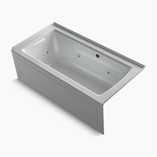 KOHLER 60-in x 30-in Alcove Whirlpool with Bask Heated Surface, Integral Apron, Tile Flange