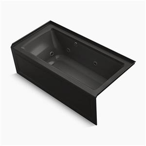 KOHLER 60-in x 30-in Alcove Whirlpool with Bask Heated Surface, Integral Apron, Tile Flange