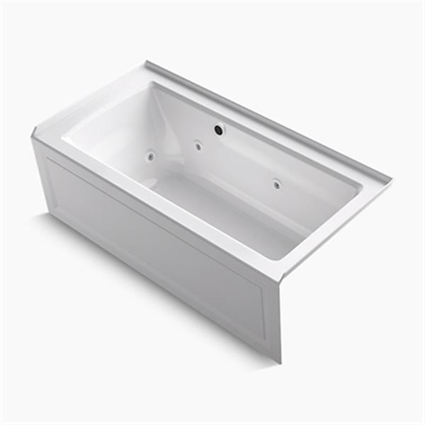 KOHLER 60-in x 30-in Alcove Whirlpool with Bask Heated Surface, Integral Apron, Tile Flange