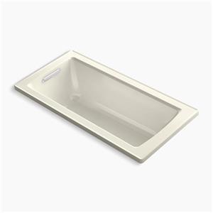 KOHLER VibrAcoustic 60-in x 30-in Drop-in Bath with Bask Heated Surface and Reversible Drain
