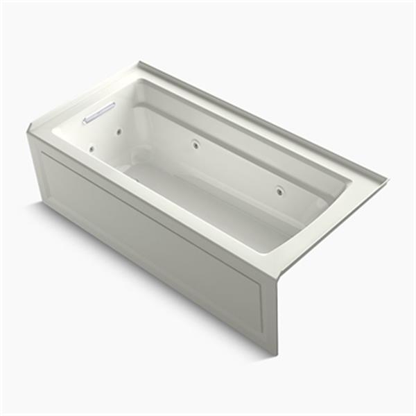KOHLER 66-in x 32-in Integral Apron Whirlpool with Tile Flange and Heater