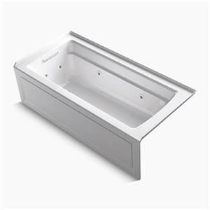 KOHLER 66-in x 32-in Integral Apron Whirlpool with Tile Flange and Heater