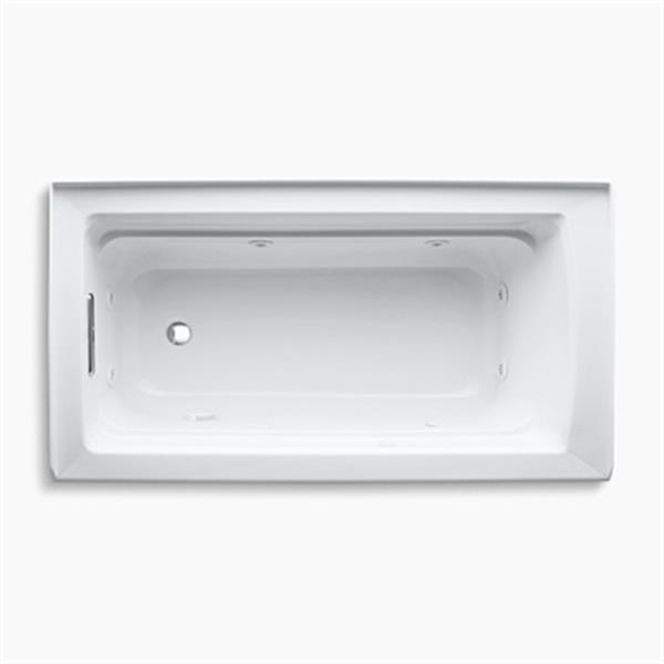 KOHLER 60-in x 32-in Alcove Whirlpool with Integral Apron, Tile Flange and Drain