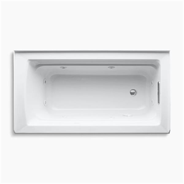 KOHLER 60-in x 32-in Alcove Whirlpool with Integral Apron, Tile Flange and Drain