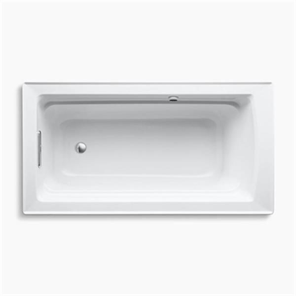 KOHLER 60-in x 32-in Drop-in Bath with Bask Heated Surface and Drain