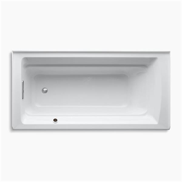 KOHLER 72-in x 36-in Alcove Bath with Bask Heated Surface and Drain