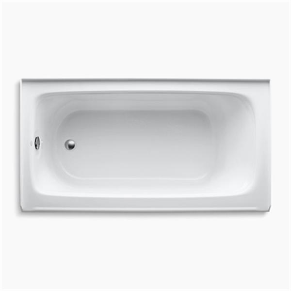 KOHLER 60-in x 32-in Alcove Bath with Integral Apron, Tile Flange and Drain