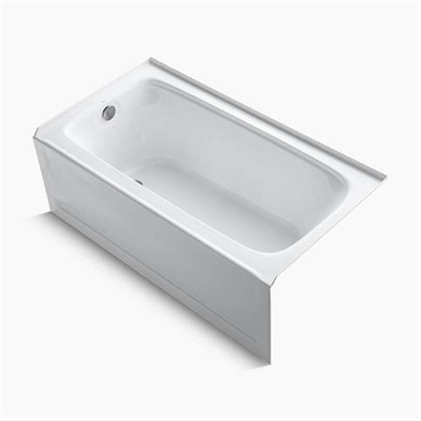 KOHLER 60-in x 32-in Alcove Bath with Integral Apron, Tile Flange and Drain