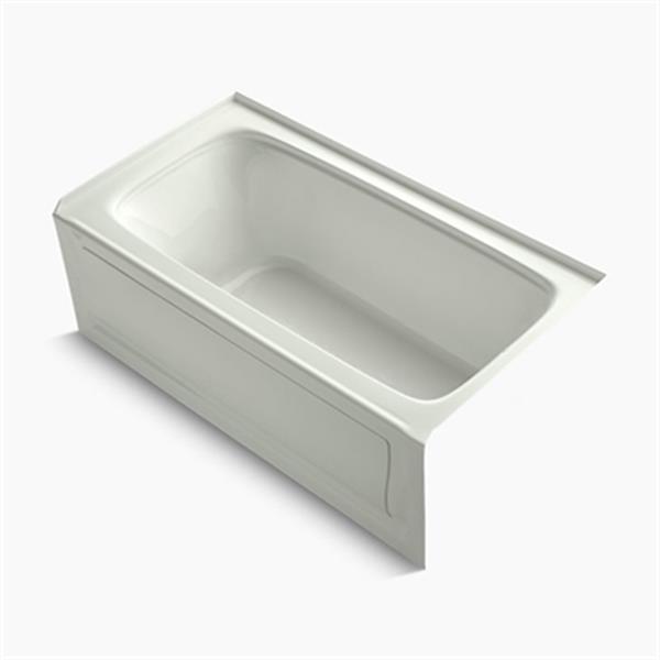 KOHLER 60-in x 32-in Alcove Bath with Bask Heated Surface, Integral Apron and Drain