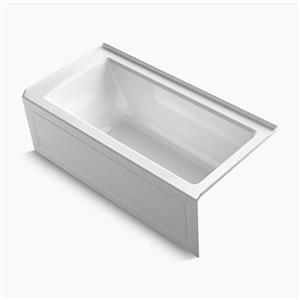 KOHLER 60-in x 30-in Alcove Bath with Integral Apron, Tile Flange and Drain