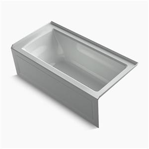 KOHLER 60-in x 30-in Alcove Bath with Integral Apron, Tile Flange and Drain