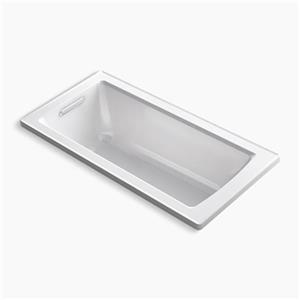 KOHLER 60-in x 30-in Drop-in Bath with Bask Heated Surface and Reversible Drain