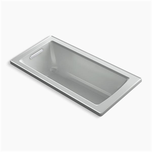 KOHLER 60-in x 30-in Drop-in Bath with Bask Heated Surface and Reversible Drain