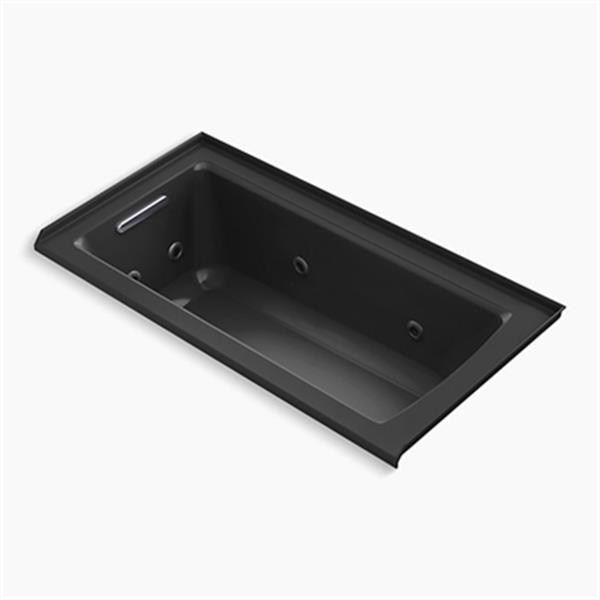 KOHLER Archer 60-in x 30-in Alcove Whirlpool Bath with Integral Flange and Left-hand Drain