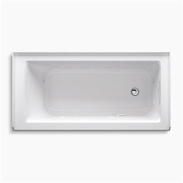 KOHLER 60-in x 30-in Alcove Whirlpool with Integral Flange and Drain