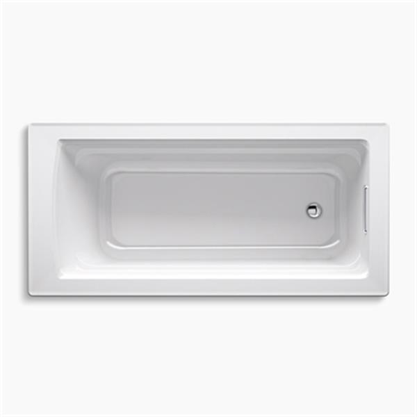 KOHLER 66-in x 32-in Drop-in Bath Reversible Drain