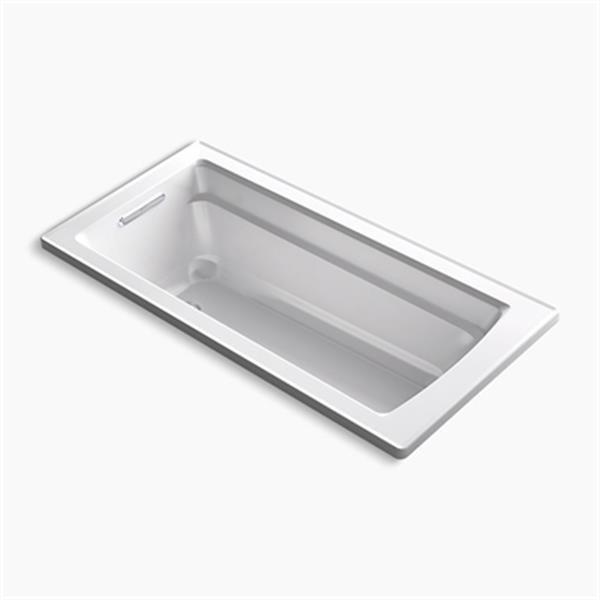 KOHLER 66-in x 32-in Drop-in Bath Reversible Drain