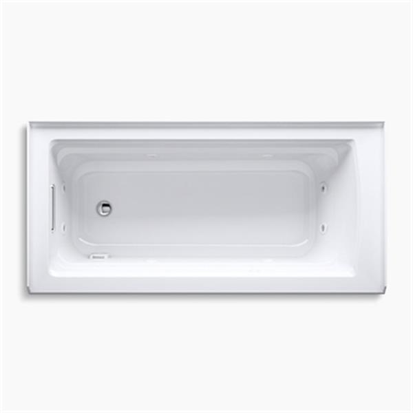 KOHLER 66-in x 32-in Integral Apron Whirlpool with Tile Flange and Drain