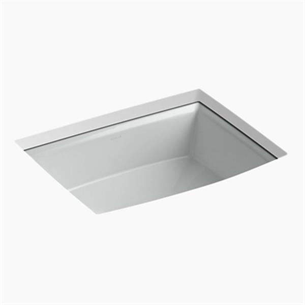 KOHLER Archer 19.88-in x 7.50-in Ice Grey Porcelain Fire Clay Under Counter Sink