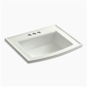 KOHLER Archer 19.44-in x 7.88-in Off White Porcelain Fire Clay Rectangular Self Rimming Sink with Faucet Hole