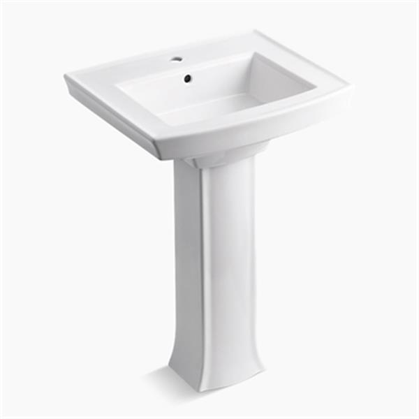 KOHLER Archer 23 94 In X 35 25 In White Porcelain Pedestal Sink With   330041234 MainImage 001 L 