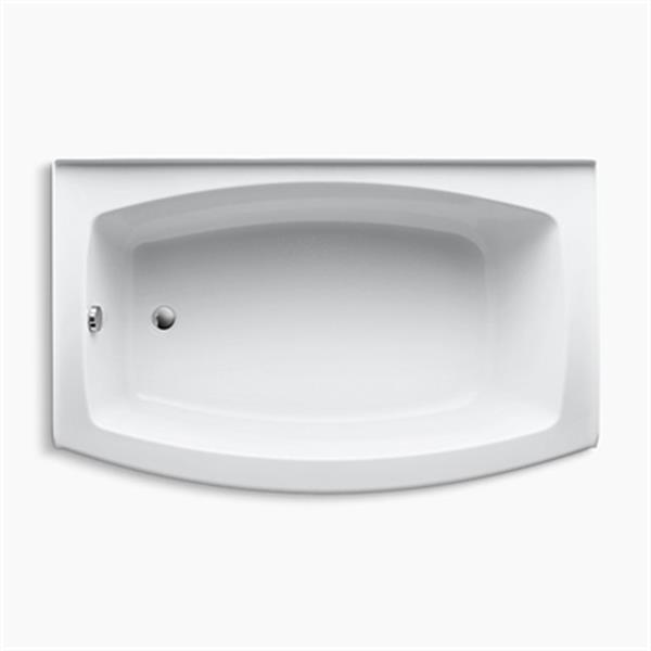 KOHLER 60-in x 38-in Curved Alcove Bath with Integral Tile Flange