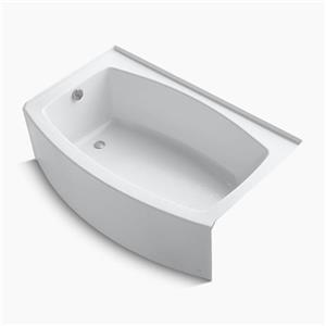 KOHLER 60-in x 38-in Curved Alcove Bath with Integral Tile Flange