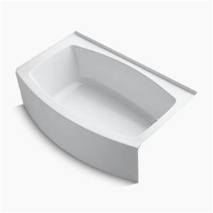 KOHLER 60-in x 38-in Curved Alcove Bath with Integral Tile Flange