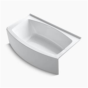 KOHLER 60-in x 36-in Curved Alcove Bath with Integral Tile Flange