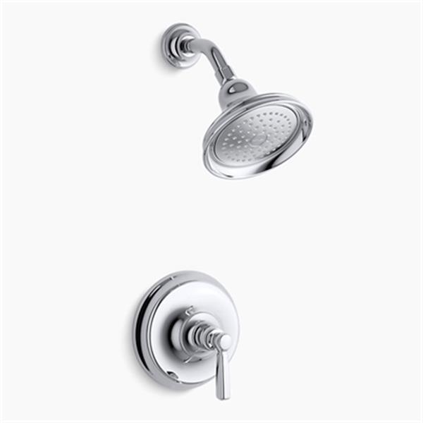 KOHLER Bancroft Polished Chrome Rite-Temp Pressure-Balancing Shower Faucet Trim with Metal Lever Handle