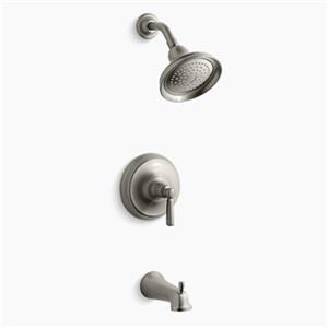KOHLER Bancroft  Brushed Nickel Rite-Temp Pressure-Balancing Bath and Shower Faucet Trim Slip-Fit Spout and Metal Lever Handle