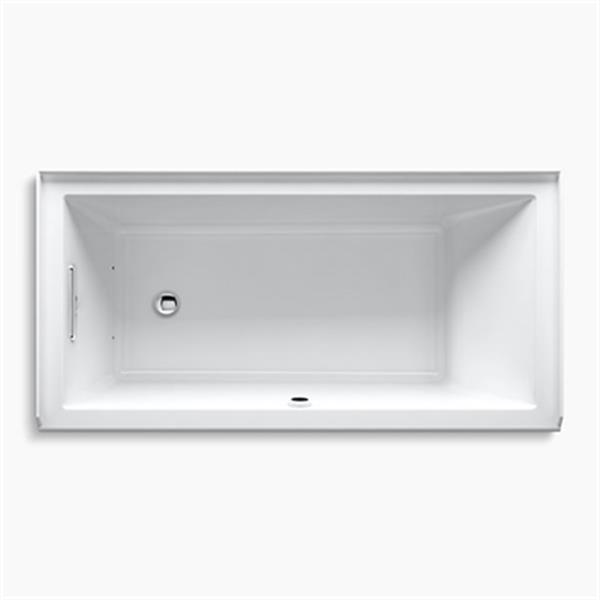KOHLER 60-in x 30-in Alcove BubbleMassage Air Bath with Integral Tile Flange