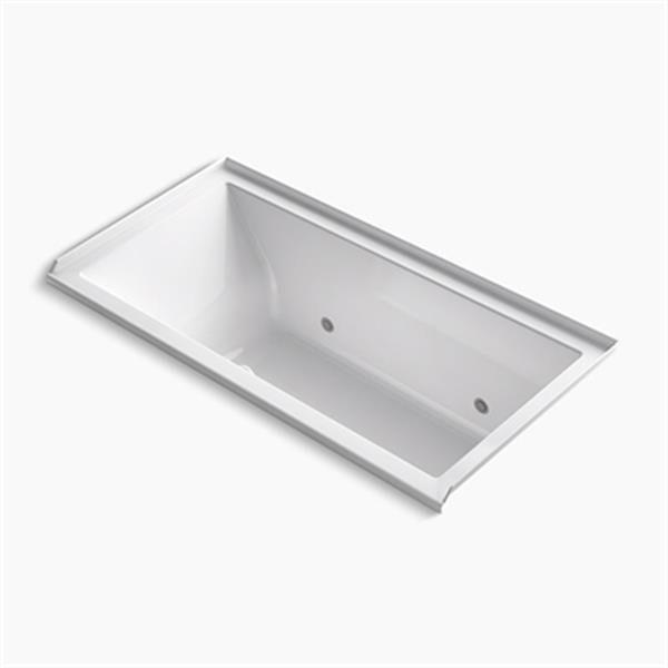 KOHLER 60-in x 30-in Alcove BubbleMassage Air Bath with Integral Flange and Chromatherapy