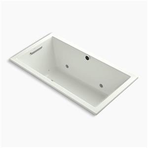 KOHLER 60-in x 32-in Drop-in BubbleMassage Air Bath with Bask Heated Surface, Chromatherapy and Reversible Drain