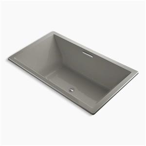 KOHLER 72-in x 42-in Drop-in BubbleMassage Air Bath with Bask Heated Surface and Center Drain