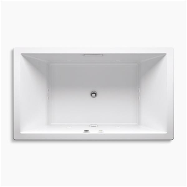KOHLER 72-in x 42-in Drop-in Whirlpool + BubbleMassage Air Bath with Center Drain
