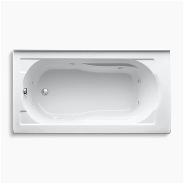 KOHLER 60-in x 32-in Alcove Whirlpool with Integral Apron, Tile Flange and Heater