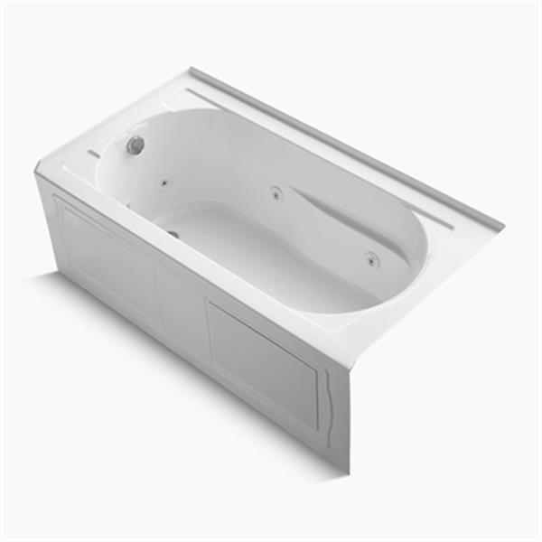 KOHLER 60-in x 32-in Alcove Whirlpool with Integral Apron, Tile Flange and Heater