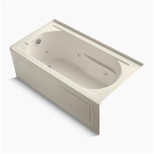 KOHLER 60-in x 32-in Alcove Whirlpool with Integral Apron, Tile Flange and Heater