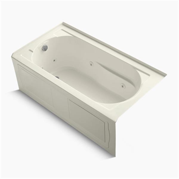 KOHLER 60-in x 32-in Alcove Whirlpool with Integral Apron, Tile Flange and  Heater 1357-HL-96 | RONA