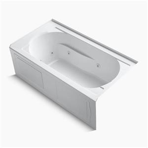 KOHLER 60-in x 32-in Alcove Whirlpool with Integral Apron, Tile Flange and Heater