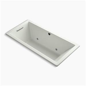 KOHLER 66-in x 32-in Drop-in BubbleMassage Air Bath with Chromatherapy